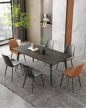 Leather Seat and Ceramic Table
