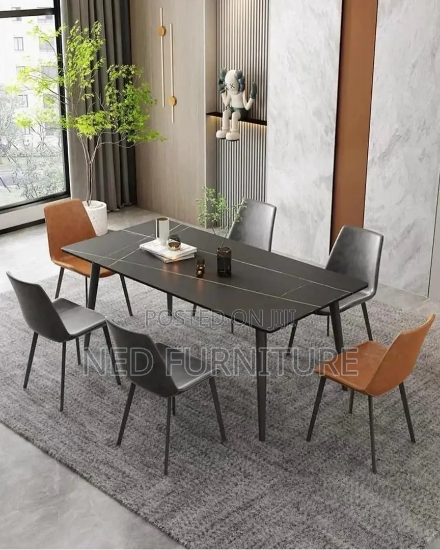 Leather Seat and Ceramic Table