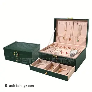 Luxury Double Layer Jewelry Storage Box With Lock
