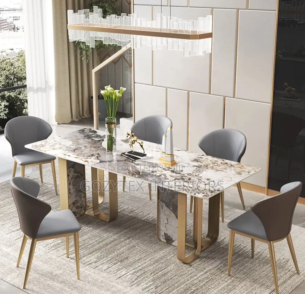8 Seaters Marble Dinning Table Set