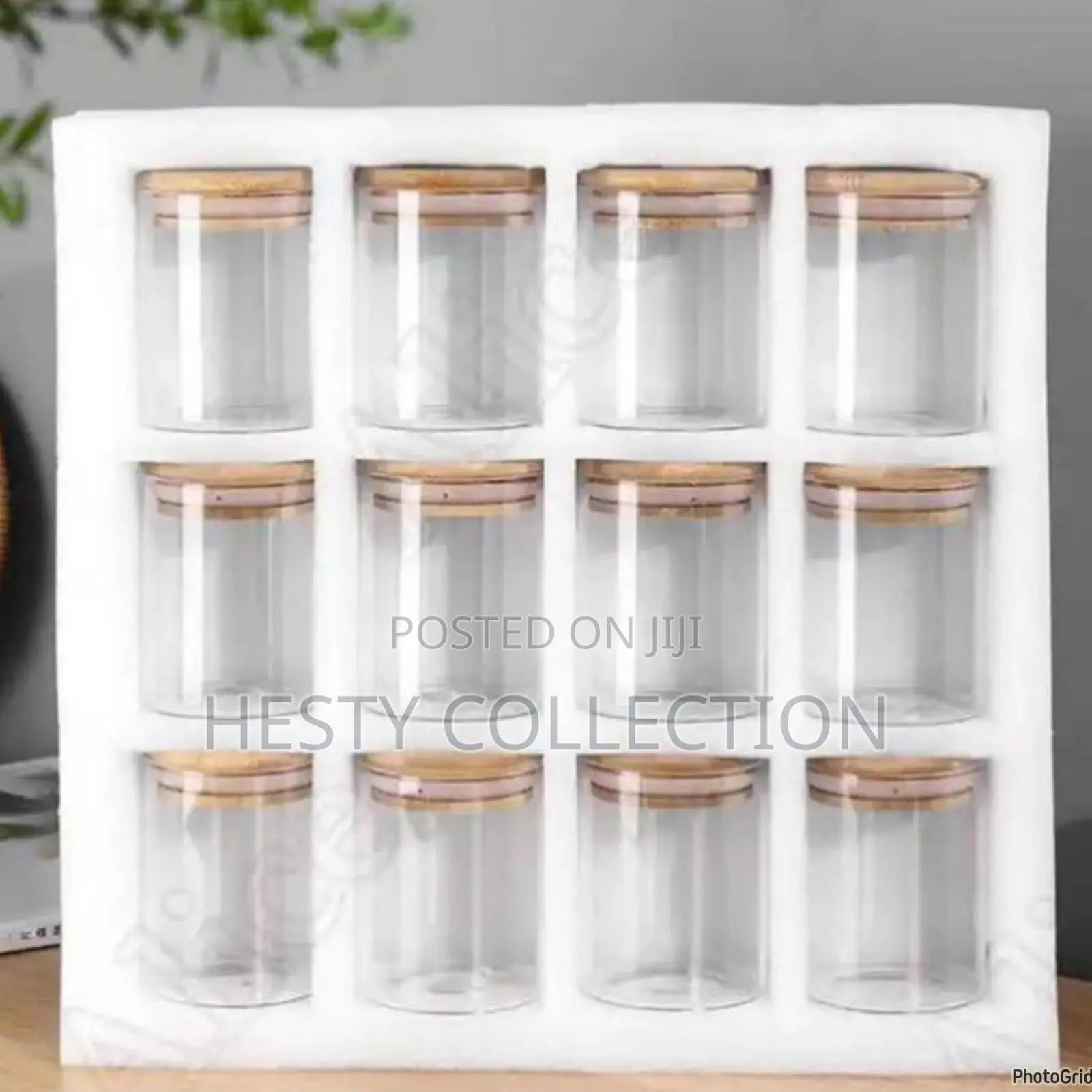 12pcs Set Glass Storage Jar With Lid, Pen Stickers Spices