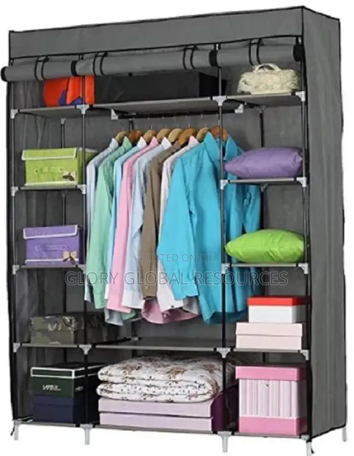 8 Compartments Cloth Storage Wardrobe (Size: 130X45X175)