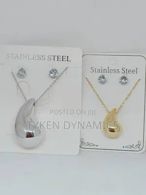 Tear Drop Pendant With Earrings and Necklace