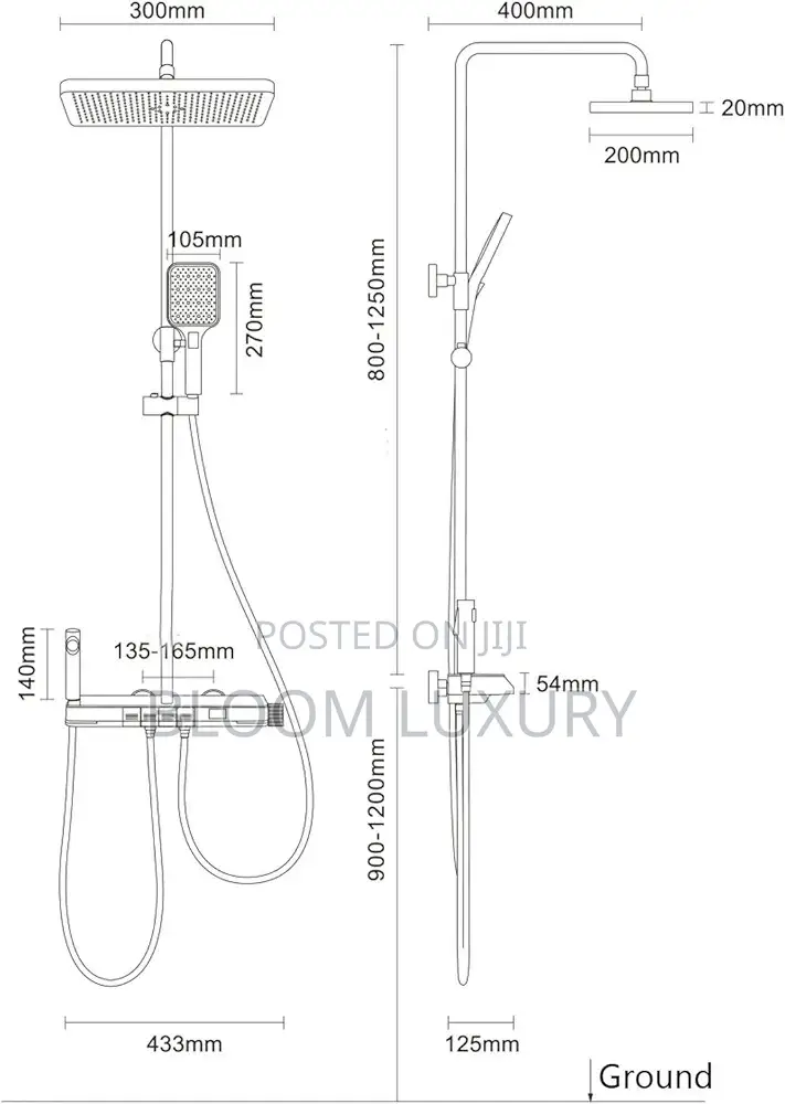 Thermostatic Digital Display Shower