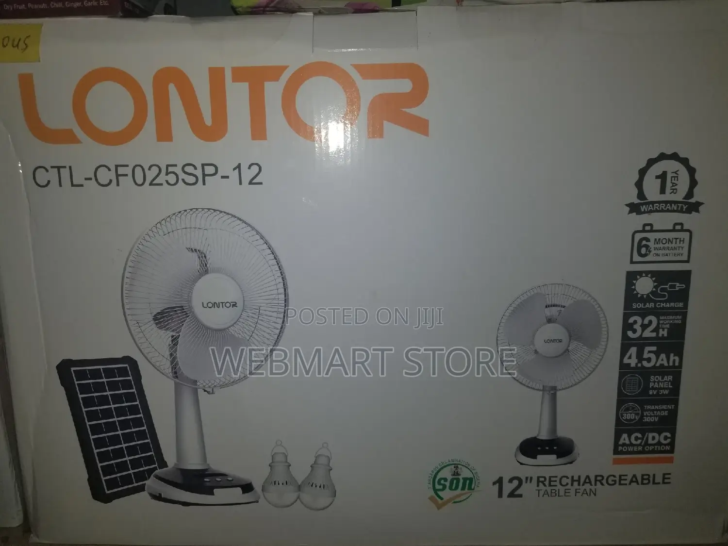 Solar Rechargeable Fan