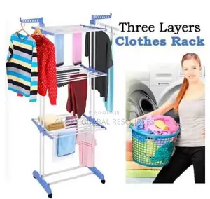 3 Layers Clothes Hanger/Rack With Wheels