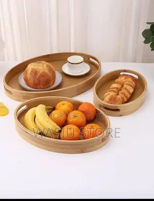 Photo - 3 in 1 Oval Shape Bamboo Tray