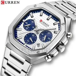 Luxury Multifunctional Men’S Polished Steel Wrist Watch