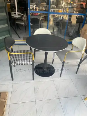 Marble Dinning Table Set With 3 Arm Chairs