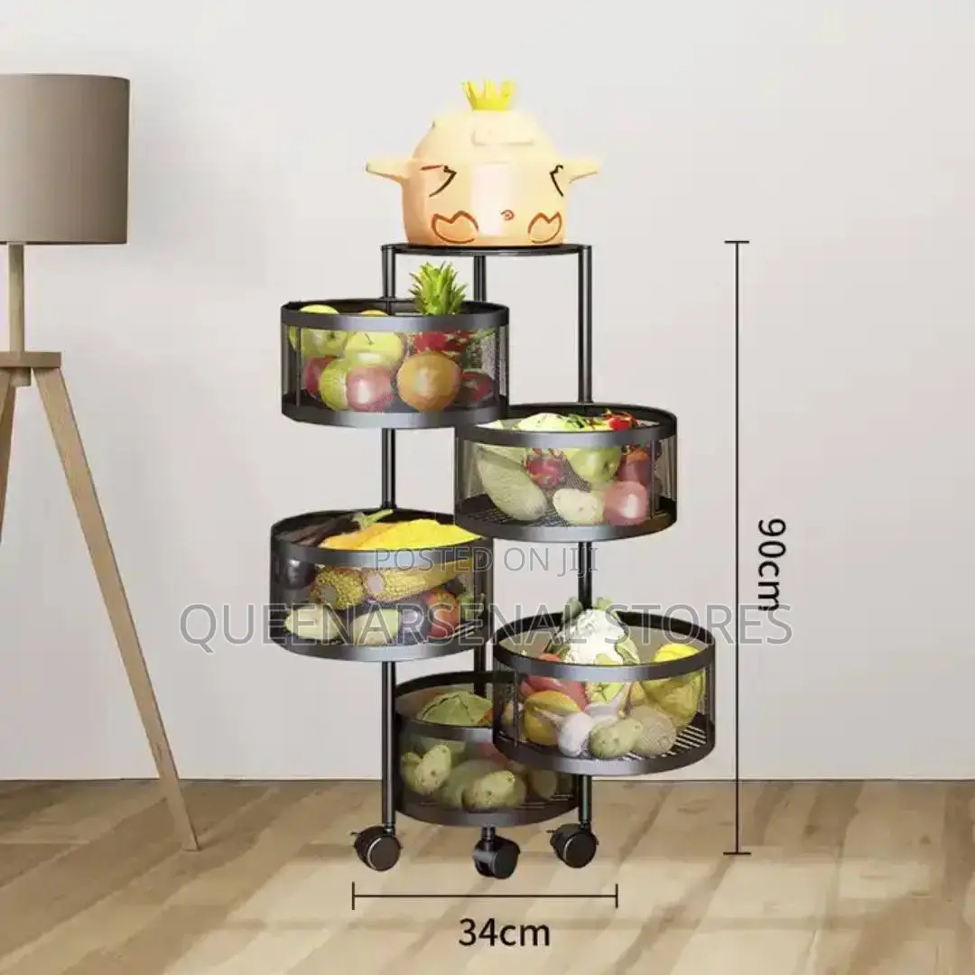 5layers Kitchen Rotating Trolley