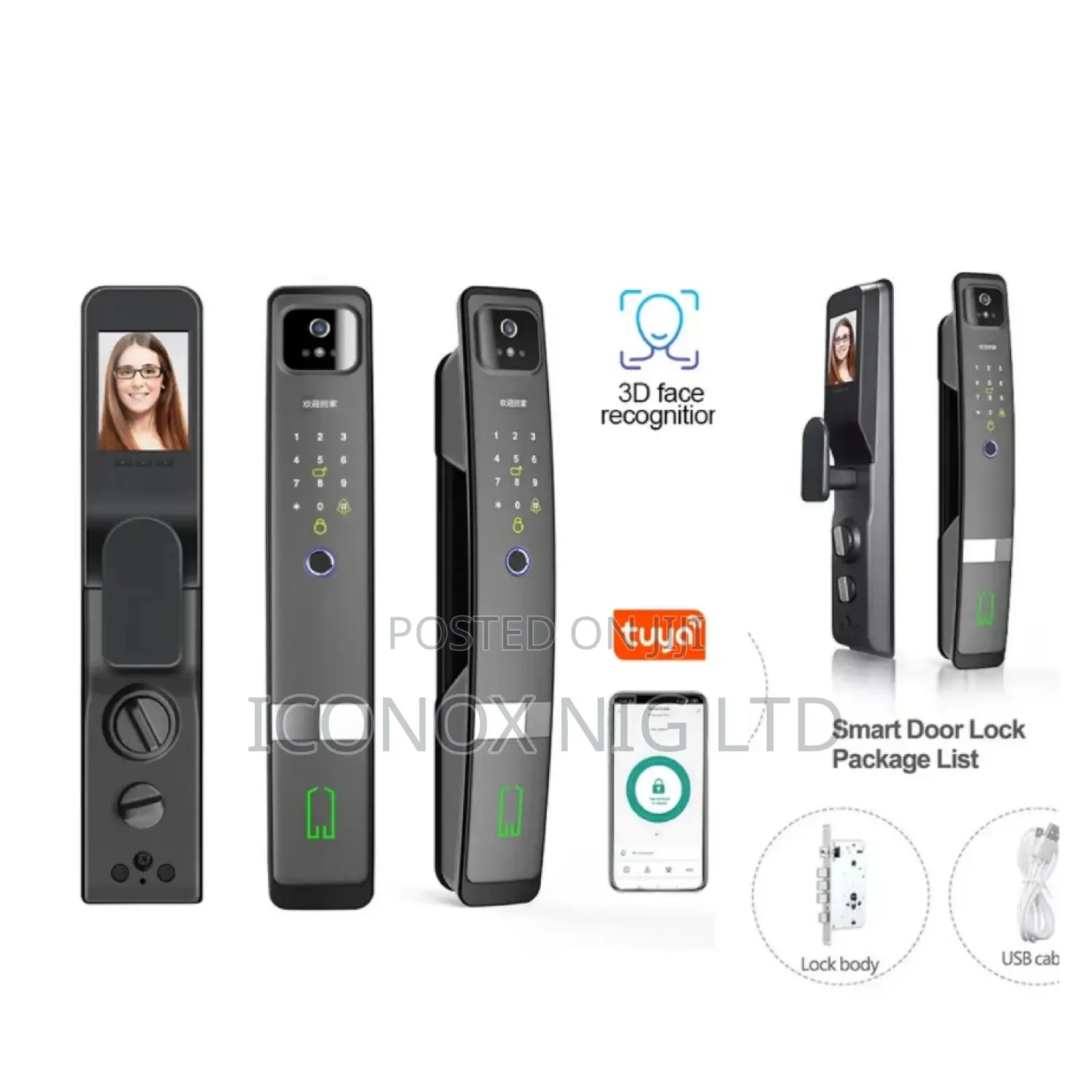Tuya 3d Facial Recognition Fingerprint Temporary Code Lock