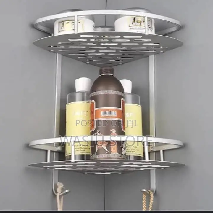 2 Layer Aluminum Multipurpose Kitchen Bathroom Corner Shelf