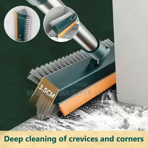 Bathroom Floor Brush 180° Rotating Long Handle Stif