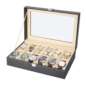 12 Slot PU Leather Watch Box