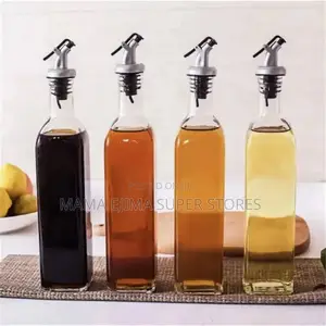 Square Glass Oil Jug Glass Oil Bottle Soy Sauce and Vinegar