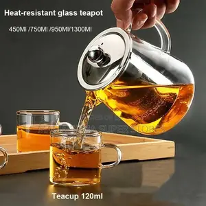 Heat Resistant Glass Teapot With Stainless Steel Infuse