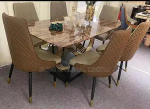 Six Seaters Marble Dining Set