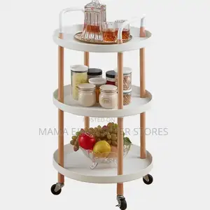 3 Tiers Storage Utility Rack Kitchen Foldable Rolling Trolle