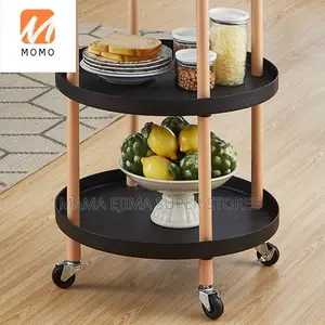 3 Tiers Storage Utility Rack Kitchen Foldable Rolling Trolle