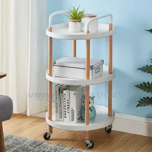 3 Tiers Storage Utility Rack Kitchen Foldable Rolling Trolle