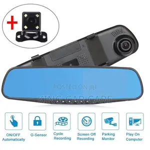 4.3" Dash Cam Car Rearview Mirror DVR Video Rec Camera Lens