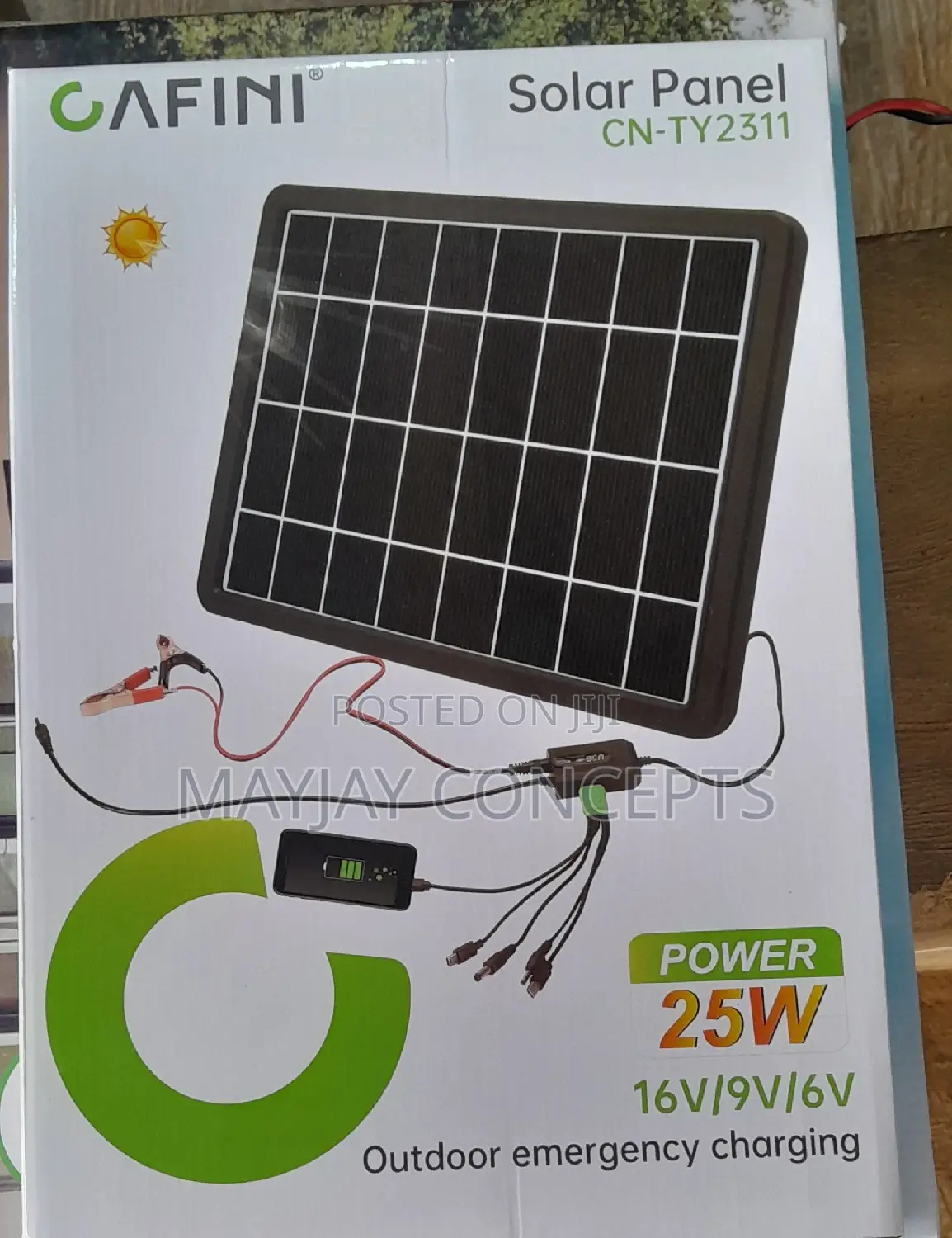 Cafini 25watts Solar Panel With Smart Chip