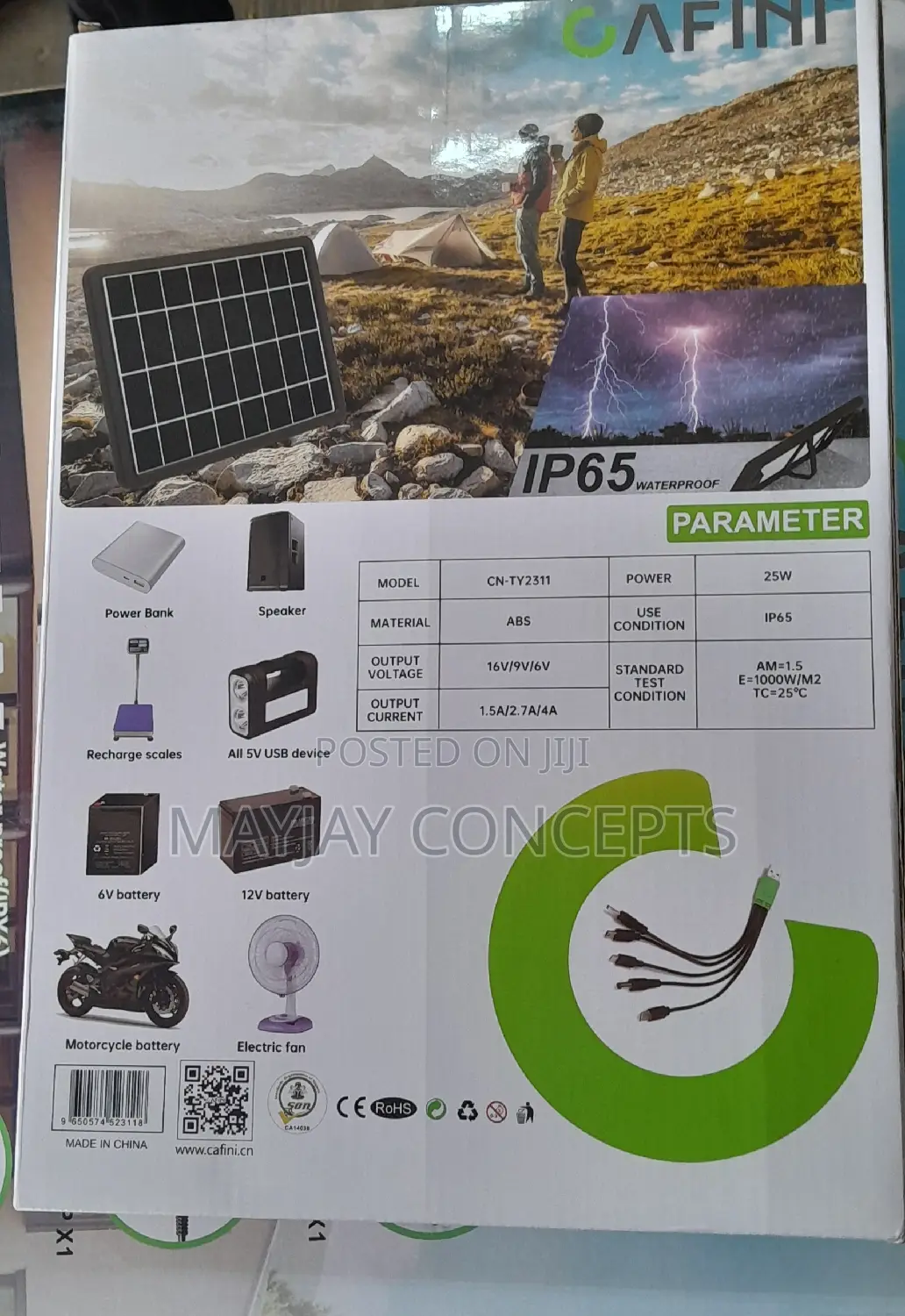 Cafini 25watts Solar Panel With Smart Chip