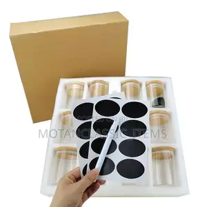 12 In 1 Spice Jars With Bamboo Lid Container Organizer