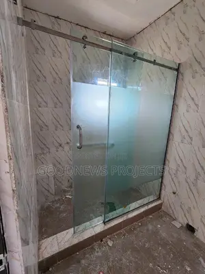 Frosted Half Sliding Shower Glass