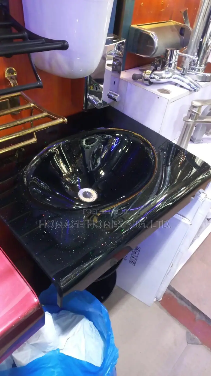 Glass Nlack Dinning Basin