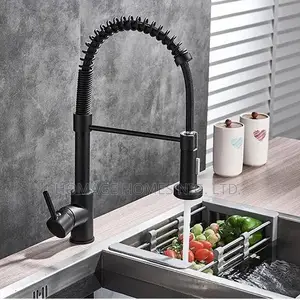 Black Spring Sink Mixer Tap