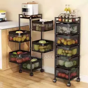 5 Steps Kitchen /Fruit Vegetable Trolley Rack With Wheels