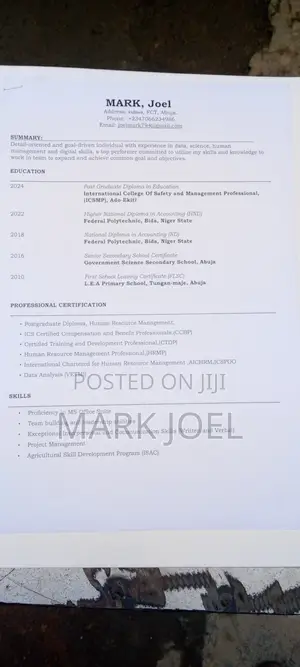 Accounting Finance CV