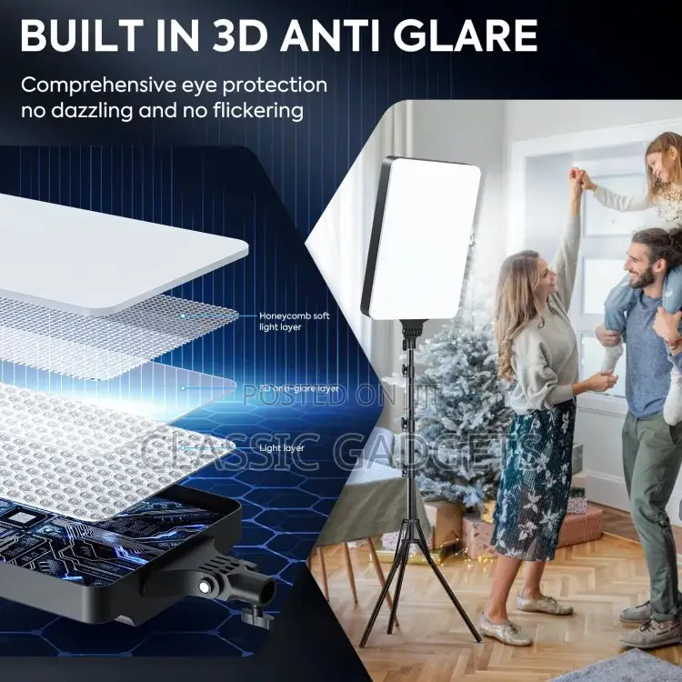 Led Rectangular Lamp Rl-16 With Remote Control and Tripod