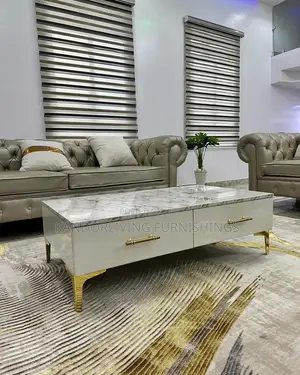 Gloss Center Table With Marble