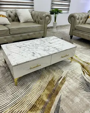 Gloss Center Table With Marble