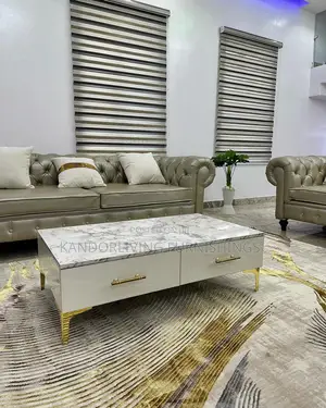 Gloss Center Table With Marble
