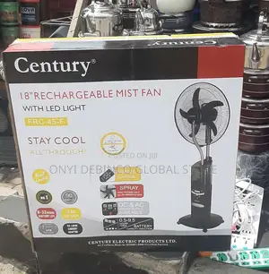Century 18inch Rechargeable Standing Mist Fan With Led Light