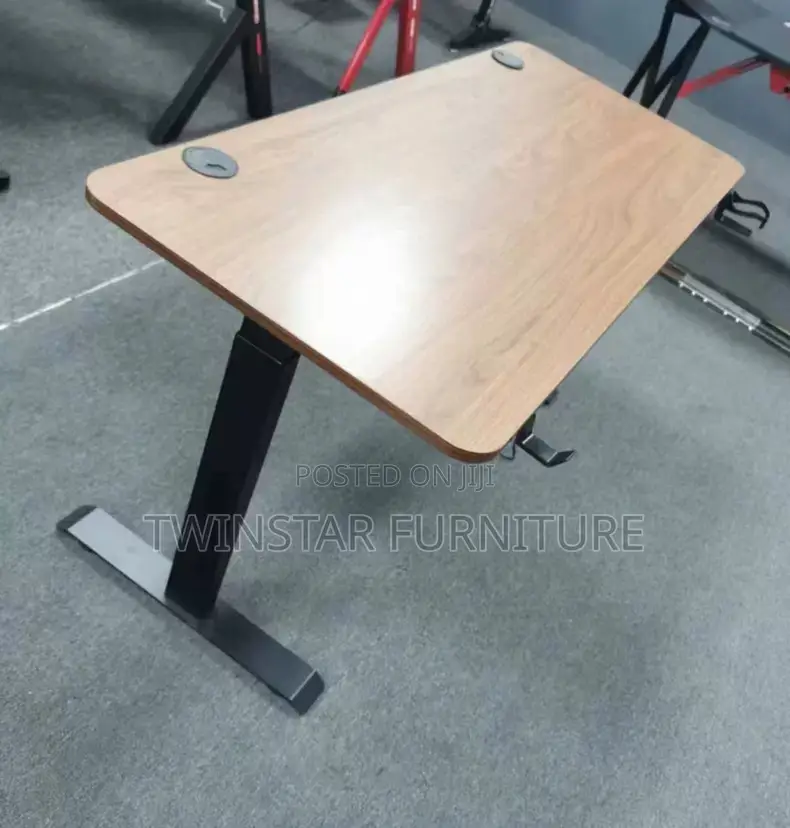 New Modern Electric Adjustable Table Brown Top
