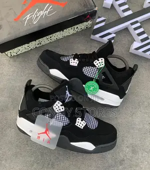 Luxury Air Jordan 4 Retro White Thunder Sneakers