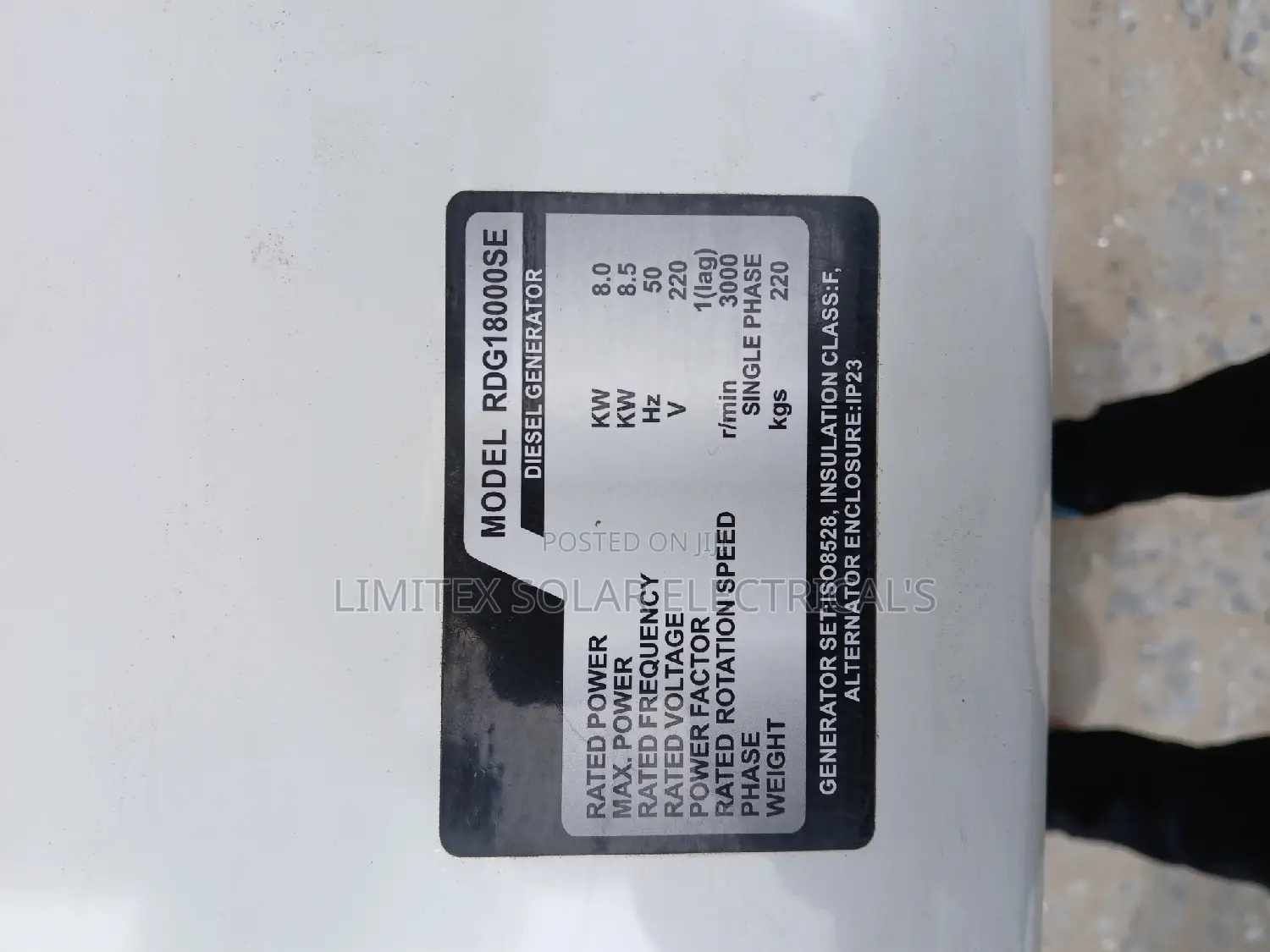 Rectech 8.5kva Sound Proof Generator / Automatic Changeover