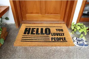 Rugsmith Black Hello You Lovely People (Tufted Doormat)