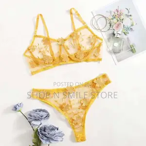 Transparent Sexy Pant And Bra Lingerie Set