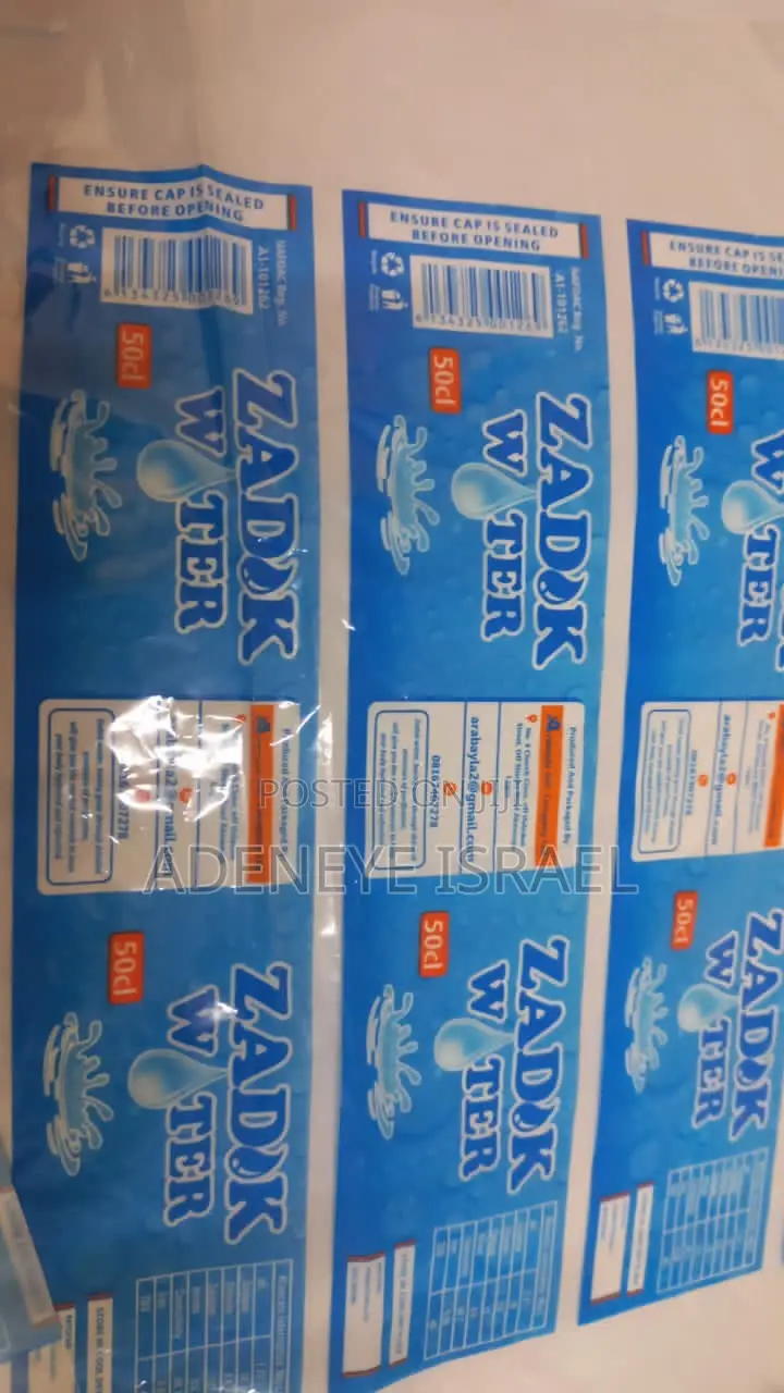 Bottle Water Label Printing