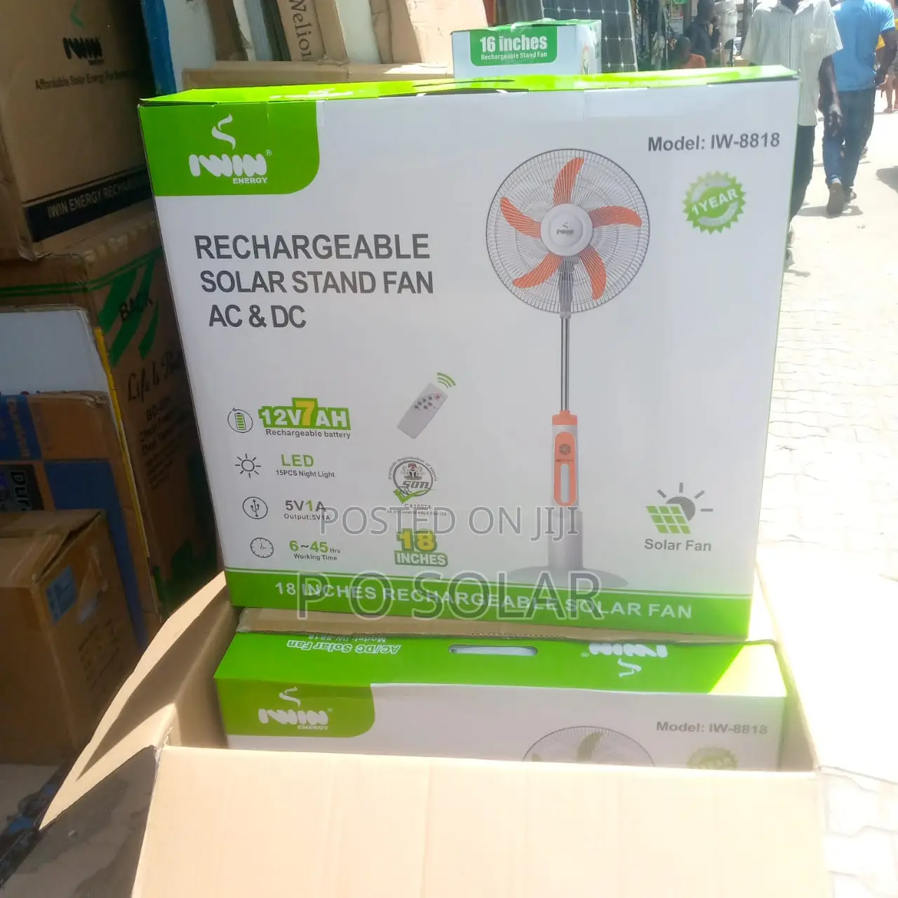 Iwin Rechargable Solar Fan