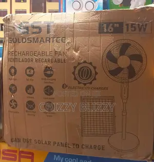GST Gold Smartee Rechargeable Fan With Solar