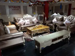 Luxury 7 Seater Living Room Leather Fabric Sofa Chair.