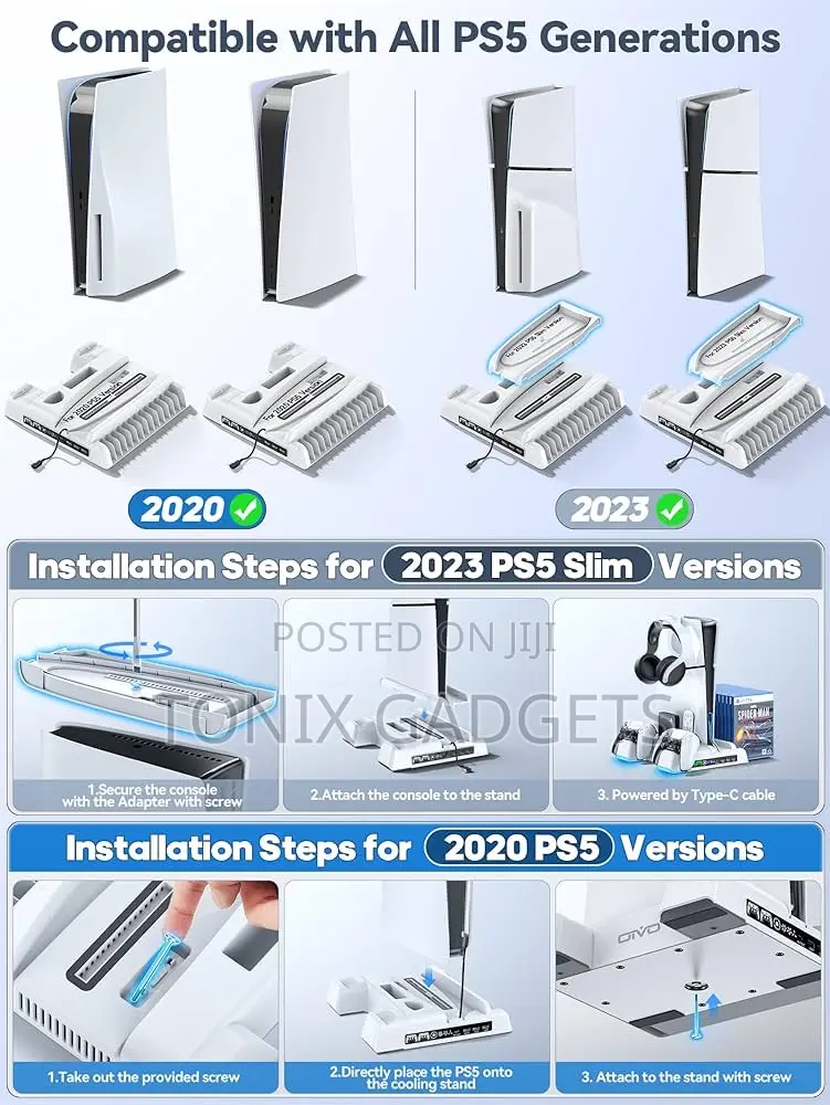 Multi-Function Cooling Charging Dock for PS5