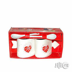 Love Print Cup, Spoon- White