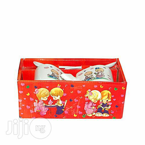 Val Printed Love Cup Spoon - White